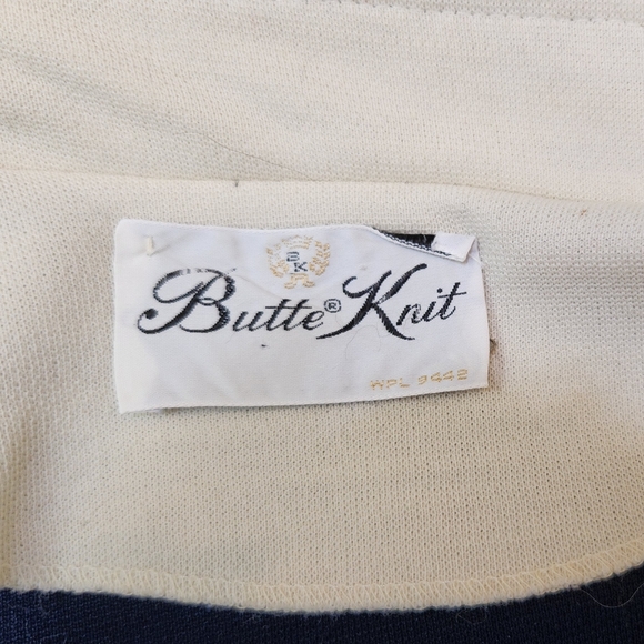 Vintage BUTTE KNIT ladies Navy Wool Knit Jacket - Picture 4 of 5